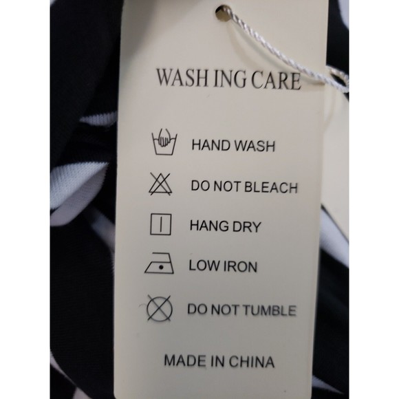 Nemidor Midi Dress Black white Striped 24W Stretch pockets NEW - Picture 8 of 9